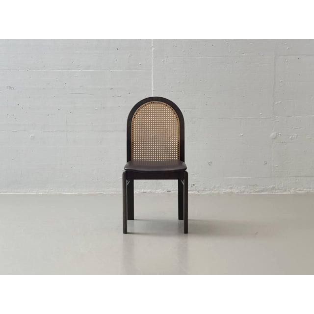 Chairs with Wicker and Leather Seats by Dietiker, 1980s, Set of 6 For Sale - Image 11 of 16