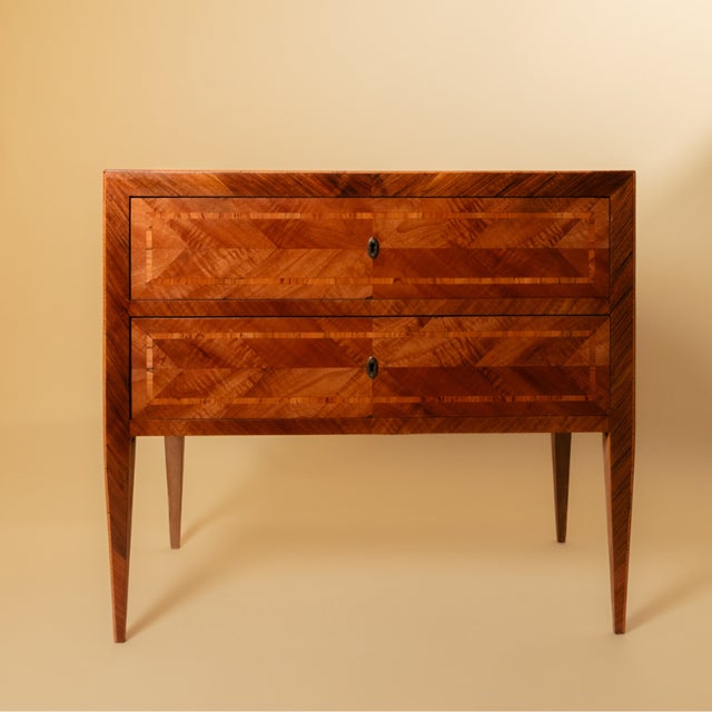 Neoclassical Chevron Chest of Drawers with Italian Marquetry For Sale - Image 5 of 5