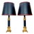 Large Brass and Leather Table Lamps from Maison Jansen, France, 1970s, Set of 2 For Sale