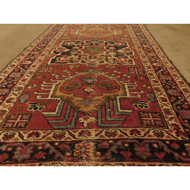1930s Antique Hand Knotted Persian Karaja Accent Rug 2'10"x 4'4" For Sale - Image 10 of 13
