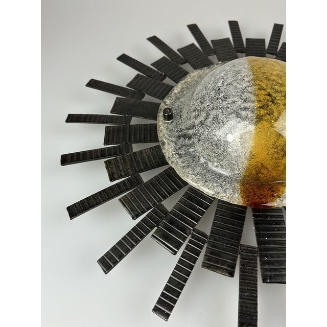 Vintage Brutalist Wall Lamp in Iron and Glass from Honsel Leuchten, 1960s For Sale - Image 9 of 18
