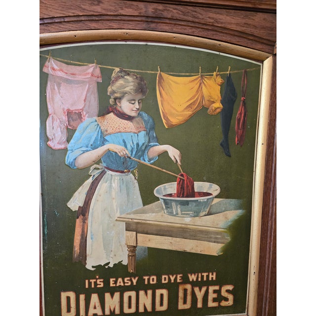 1940s Antique American Advertising Cabinet Diamond Dyes For Sale - Image 5 of 17