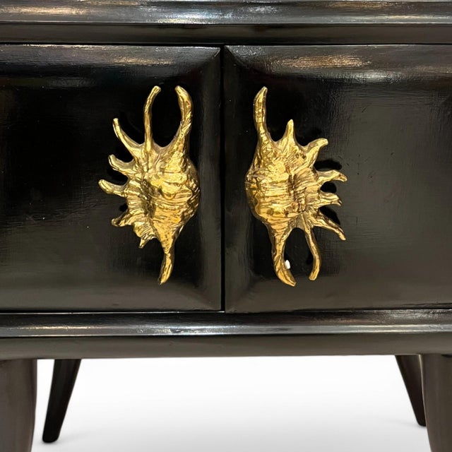 Metal Golden Shell Nightstands, Set of 2 For Sale - Image 7 of 11