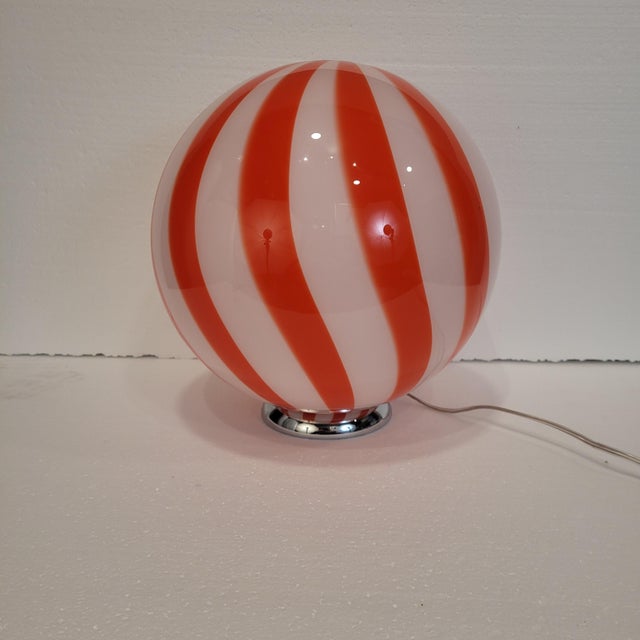Table Lamp with Blown Glass Globe, 1980s For Sale - Image 4 of 18