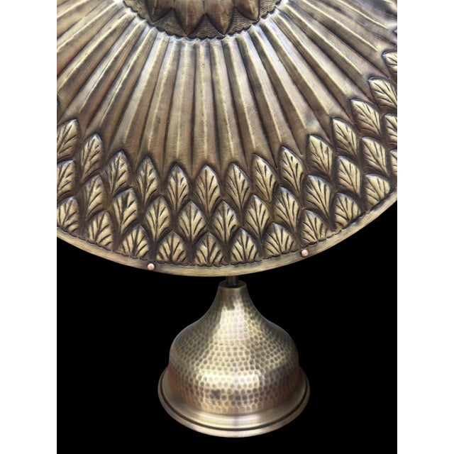 Turkish Brass Leaf Motif Helmet Shield Set For Sale - Image 11 of 15