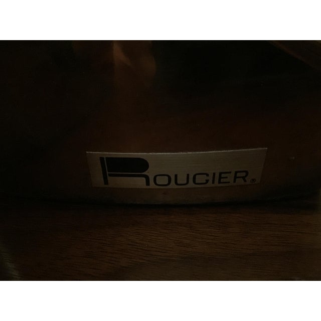 Metal Frosted Acrylic & Polished Brass Rougier Shell Table Lamps - A Pair For Sale - Image 7 of 9