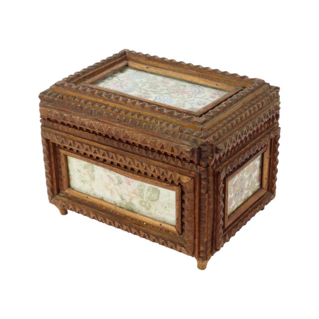 Wooden Tramp Art Box For Sale - Image 6 of 11