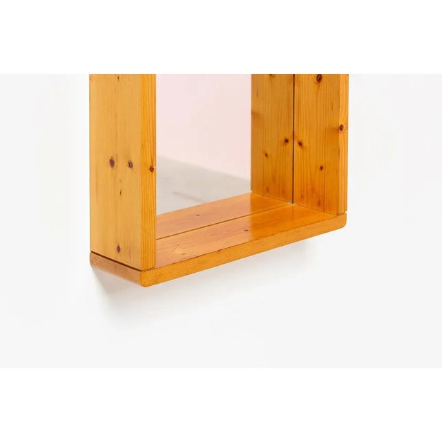 Rectangular Mirror with Wooden Frame by Maison Regain, 1970s For Sale - Image 4 of 7