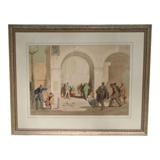 1920s "The Station Approach" Watercolor Painting by Joseph Milner, Framed For Sale