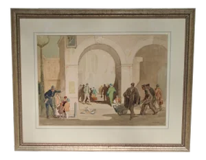 1920s "The Station Approach" Watercolor Painting by Joseph Milner, Framed