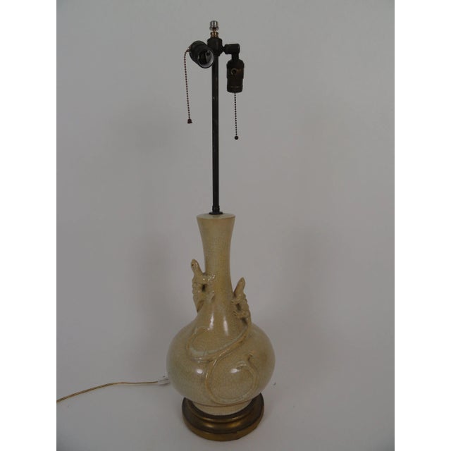 Brown 19th Century Ceramic Lizard Lamp For Sale - Image 8 of 8