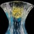 Murano Vintage Murano Sapphire Blue Gold Flecks Flowers Control Bubbles Italian Art Glass Decorative Flower Vase For Sale - Image 4 of 6