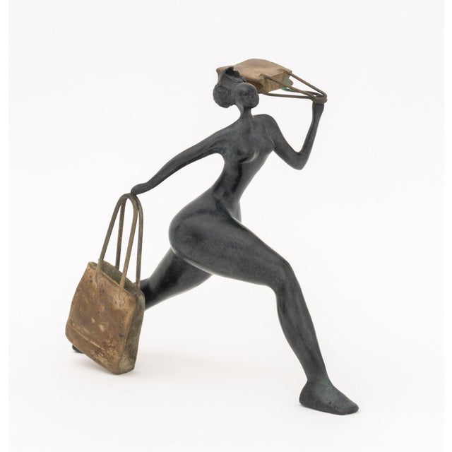 Early 21st Century Francoise Abraham "Shopping" Bronze Sculpture For Sale - Image 5 of 14