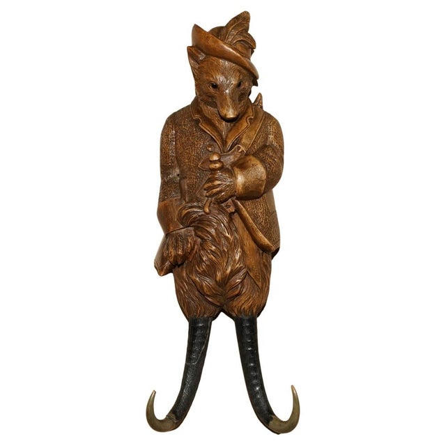 Antique Musical Black Forest Hand Carved Fox Whip Hook, 1880 For Sale - Image 18 of 18