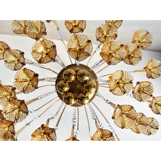 Vintage Orange Flower Teardrop Chandelier, 1970s For Sale - Image 4 of 14