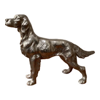 Vintage Silver Plate Irish Setter Hunting Dog Sculpture For Sale