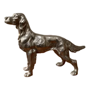 Vintage Silver Plate Irish Setter Hunting Dog Sculpture