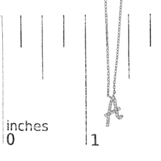 Early 21st Century 10K White Gold Diamond Accent "A" Initial Script Style Pendant Necklace For Sale - Image 5 of 5