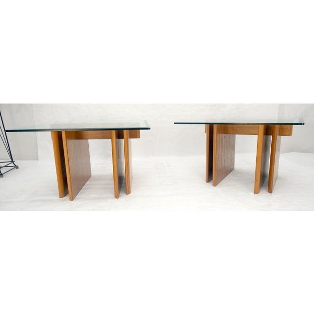 Pair Danish Teak Mid Century Modern Glass Tops End Side Lamp Tables Stands Mint For Sale - Image 18 of 18
