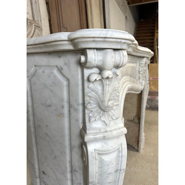 French White Marble Fireplace, 1880 For Sale - Image 5 of 17