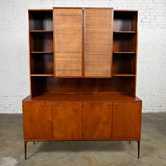 Mid-Century Modern 2-Piece China Hutch Cabinet Buffet by Heywood Wakefield for Contessa Collection For Sale - Image 13 of 13