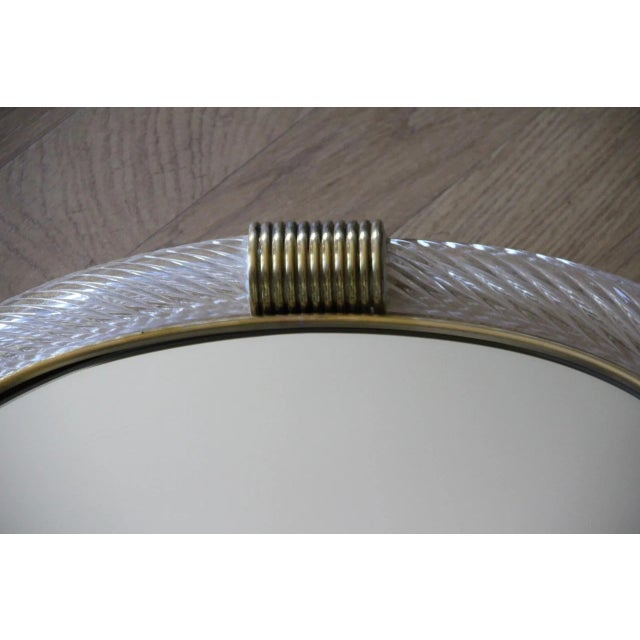 Ercole Barovier Twisted White Murano Glass Mirror in the style of Barovier, 2000s For Sale - Image 4 of 18