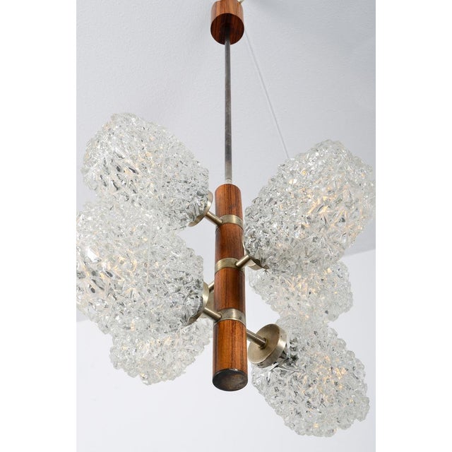Temde Chandelier with Iceglass Elements, 1960s For Sale - Image 6 of 15