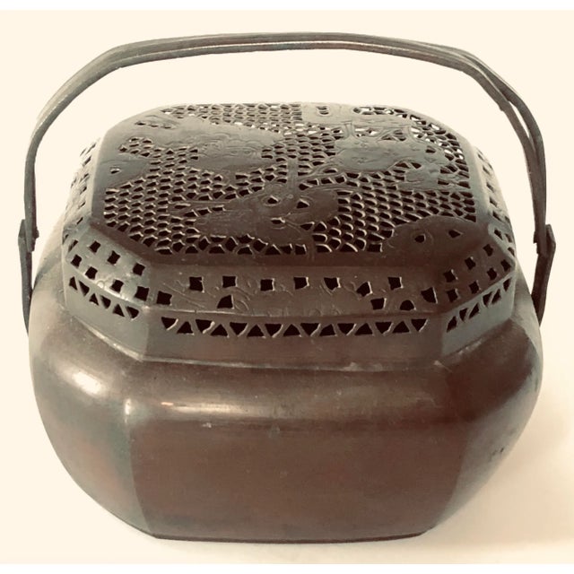 Mid 19th Century Antique Bronze Chinese Brazier or Hand Warmer For Sale - Image 5 of 7