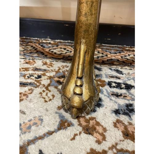 Demi-Lune Console Table in Gilt Wood with Marble Top For Sale - Image 4 of 7