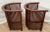L. & J.G. Stickley, Inc. Rare Set of Stickley Lounge Chairs Spindle Barrel Back Solid Cherry, Leather 1a For Sale - Image 4 of 12