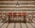 A handsome large Country French Provincial farmhouse trestle dining table measuring over 7' feet long. The table features...
