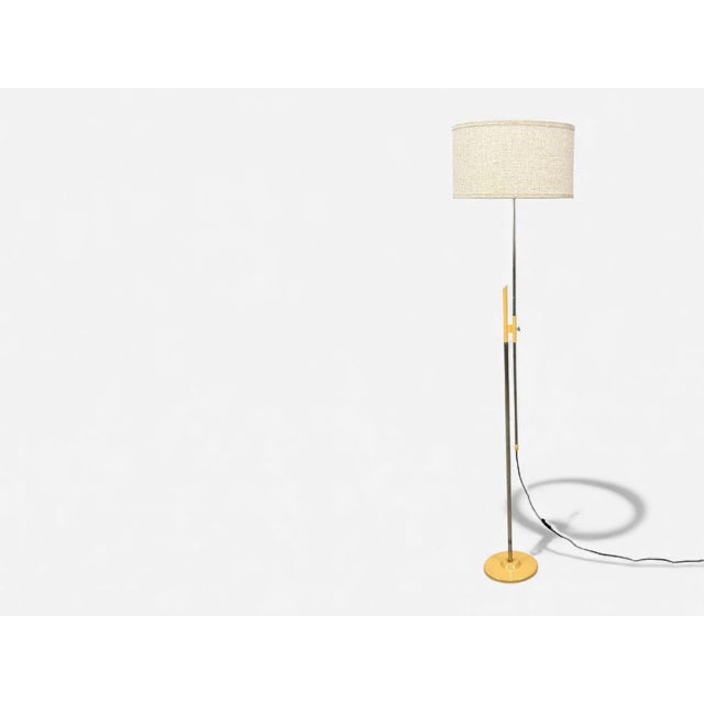 Polish Modern, Steel, Lacquered Metal, Adjustable Floor Lamp, Poland, 1960s For Sale - Image 4 of 10
