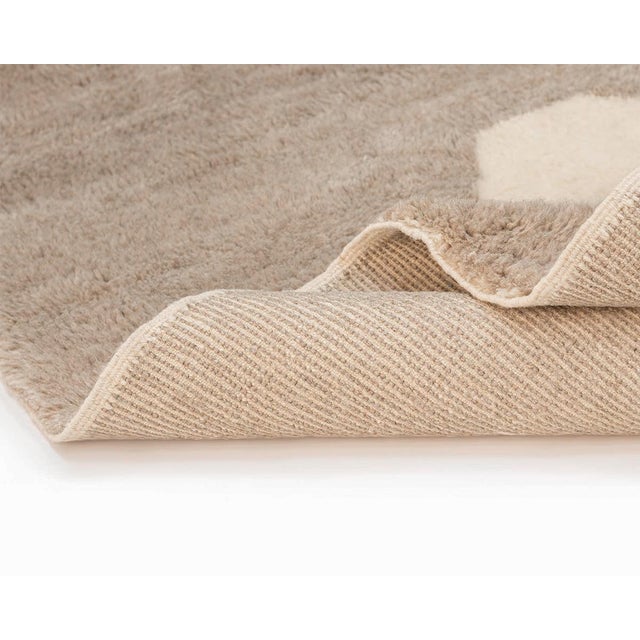 Beige Hand-Knotted Wool Premium Rug by Azele Studio For Sale - Image 8 of 9