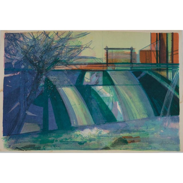 Camille Hilaire, Le Barrage, Lithograph For Sale - Image 6 of 6