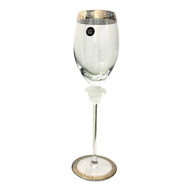 Rosenthal Versace Medusa d'Or Vintage White Wine Glass For Sale