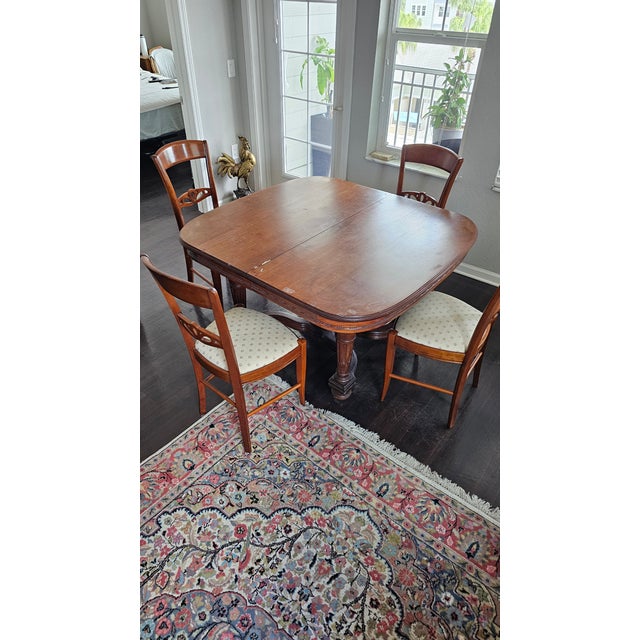 1920s 1 Antique Dinner Table and 4 Chairs - Set of 5 For Sale - Image 4 of 18