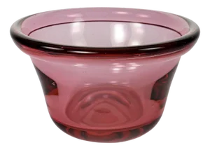 Vintage American Pink Studio Glass Bowl with Turned Rim by Chet Cole, 1980s