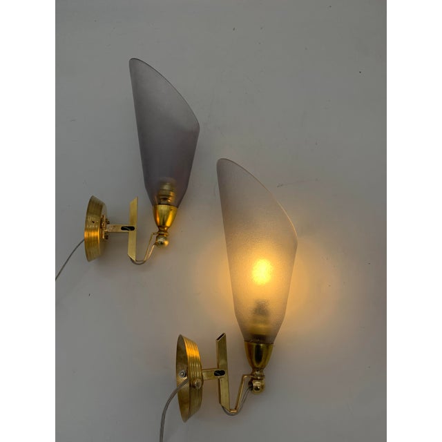 Vintage Italian Glass Wall Lamps from Seguso Vetri Darte, 1950, Set of 2 For Sale - Image 6 of 7