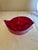 Elevate your tabletop or vanity with this striking Mid-Century Modern ruby red art glass divided dish. Crafted in a...