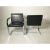Mid-Century Modern Pair of Mies Van Der Rohe Brno Style Flat Bar Chair in Black Leather, 1990s For Sale - Image 3 of 8