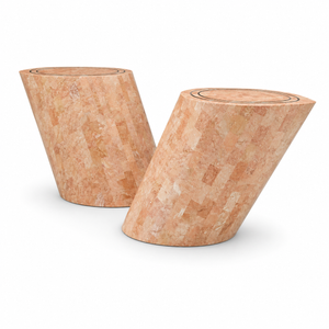1980s Maitland-Smith Tessellated Stone Angular Pedestal