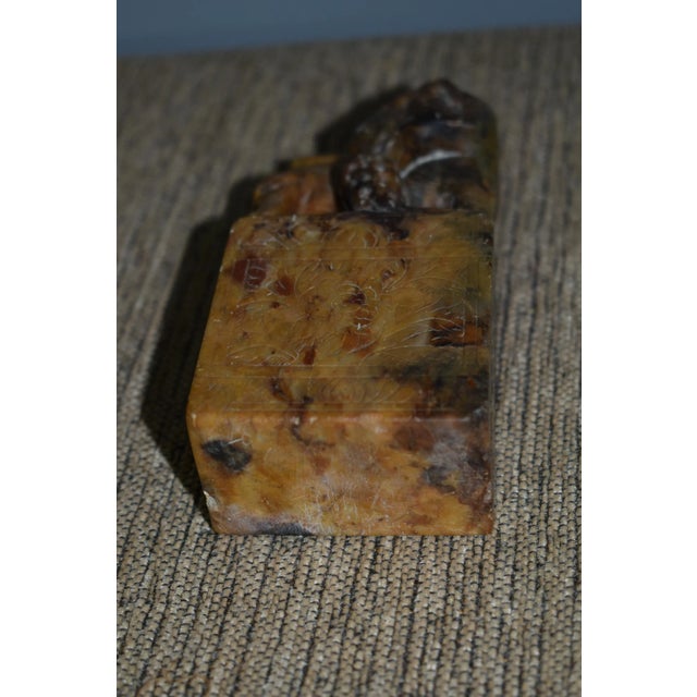 Antique Carved Soapstone Chinese Seal W/Figure For Sale - Image 9 of 12