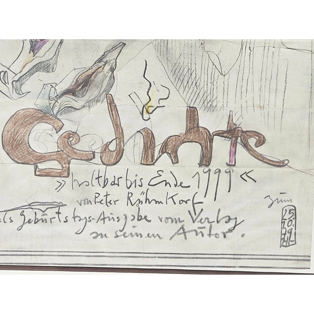 A unique collector's piece by the renowned German draftsman, printmaker, and poster artist Horst Janssen (1929–1995). The...