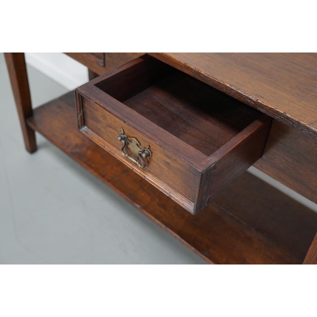 Vintage French Rustic Farmhouse Oak Side Table, 1920s For Sale - Image 9 of 18