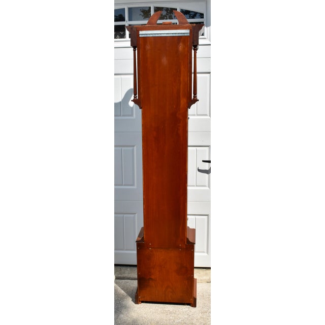 Howard Miller Cherry Grandfather Clock Mechanical Triple Weight Pendulum For Sale - Image 18 of 18
