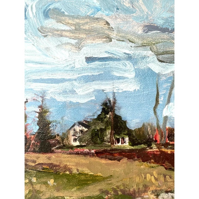 Farmhouse Landscape Oil Painting on Canvas by Hans Petrich - Signed For Sale - Image 4 of 4