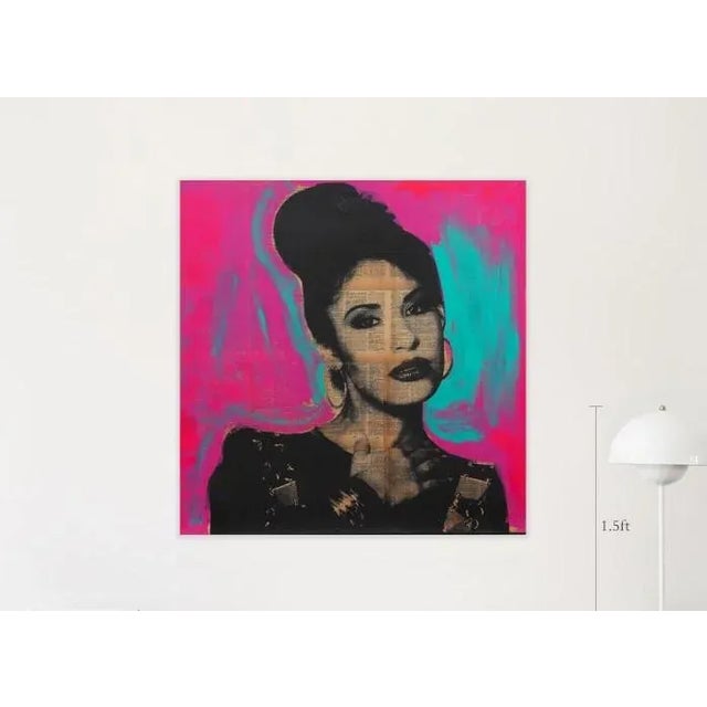 Selena Pop Art painting on canvas. Ships unframed in a box.