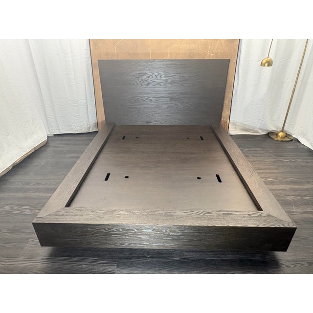 Rh Machinto Panel Bed – Queen | 50" Headboard | Brown Oak For Sale - Image 18 of 18