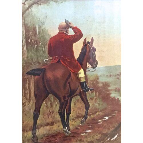 Early 20th Century Antique Three-Panel Hunt Scene For Sale - Image 5 of 9