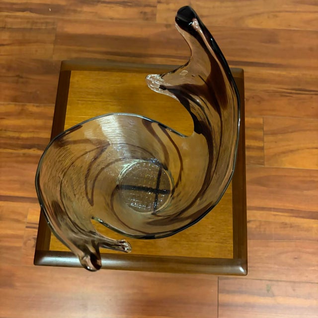 Vintage Italian Handblown Art Glass Sculptural Centerpiece Vessel For Sale - Image 10 of 13
